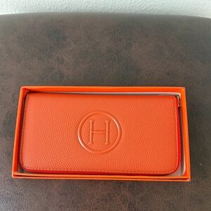 Monogram Orange H Long Zippy Wallet